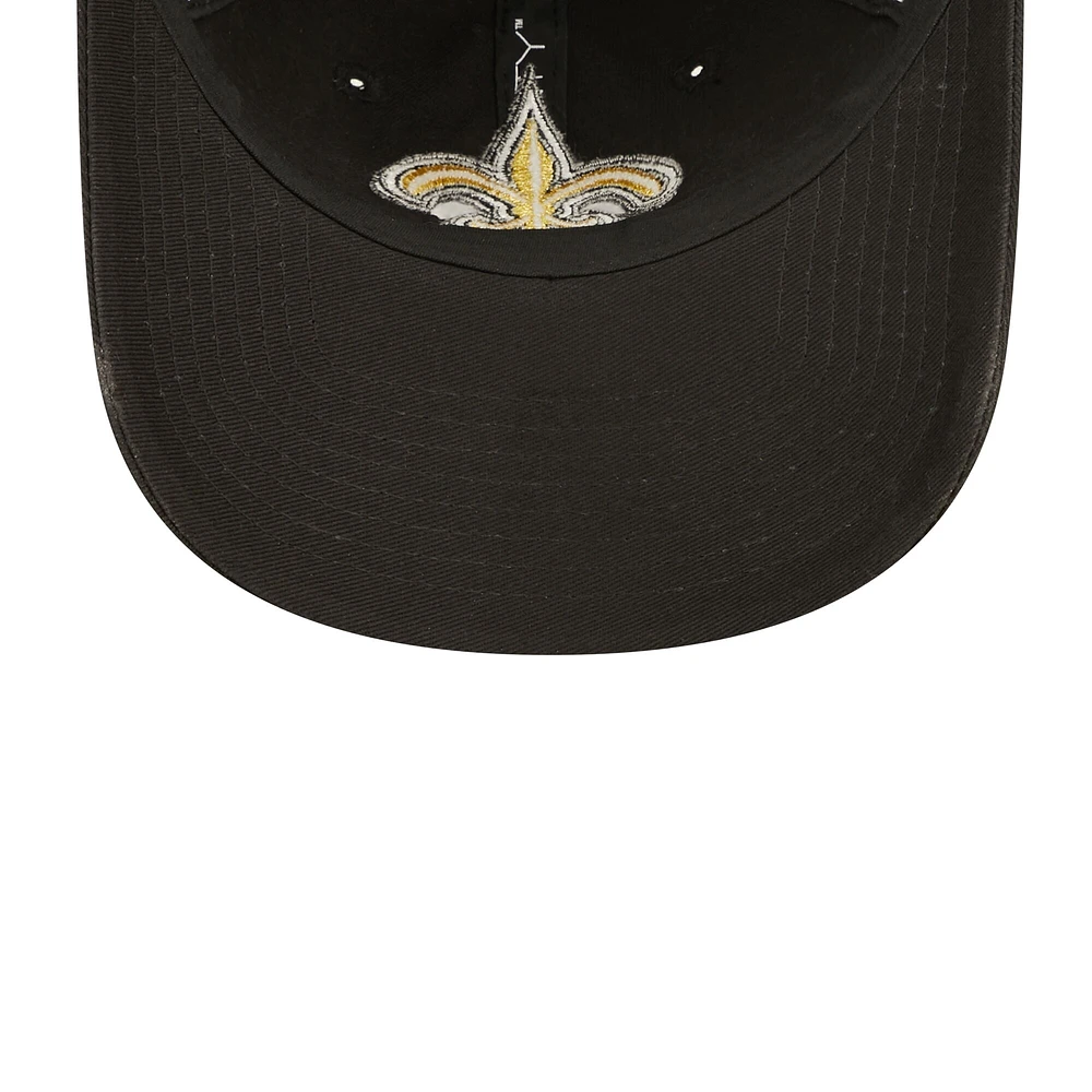 Casquette New Era New Orleans Saints 2022 Sideline réglable 9TWENTY pour femme, noire