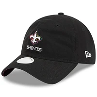 Casquette réglable New Era noire New Orleans Saints 2023 NFL Crucial Catch 9TWENTY pour femme