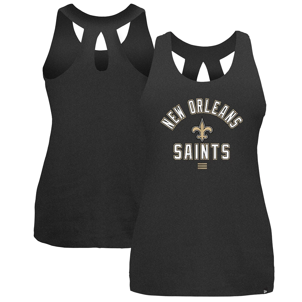 Débardeur New Era noir Orleans Saints 2024 NFL Training Camp pour femme