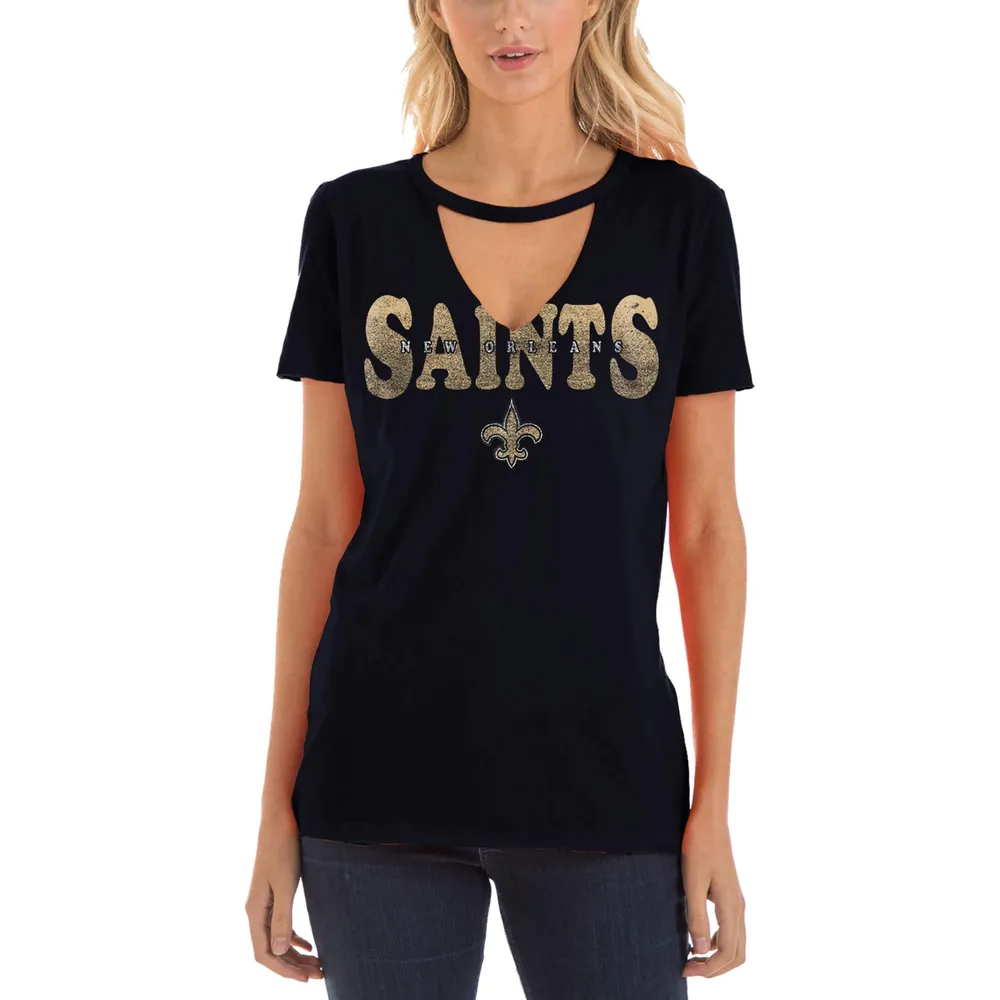 New Era Women's New Era Black Orleans Saints Baby Jersey V-Neck