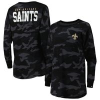 Women's New Era Black Orleans Saints Camo Long Sleeve T-Shirt