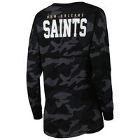 Women's New Era Black Orleans Saints Camo Long Sleeve T-Shirt