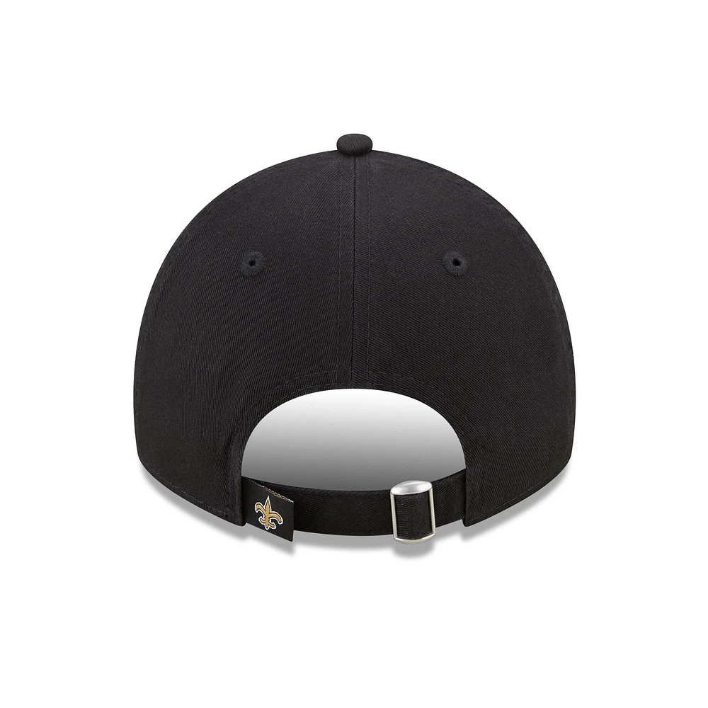 Casquette New Era New Orleans Saints Collegiate 9TWENTY noire réglable pour femme