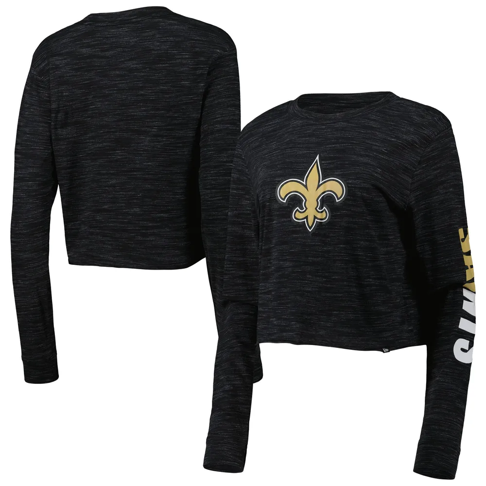 Lids New Orleans Saints Era Women's Crop Long Sleeve T-Shirt - Black