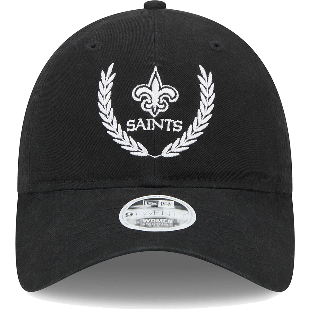 Casquette ajustable 9TWENTY New Orleans Saints Leaves New Era pour femme noire