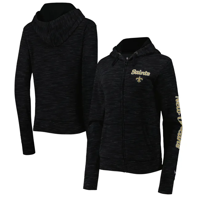 Lids New Orleans Saints Era Women's Tie Dye Fleece Full-Zip Hoodie - Black