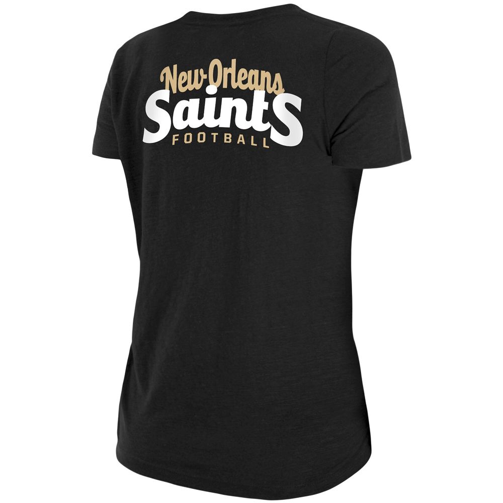 Women's New Era Black Orleans Saints Slub T-Shirt with Front Twist Knot