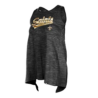 Women's New Era  Black Orleans Saints Space Dye Active Tank Top