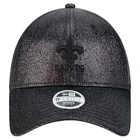 Women's New Era Black New Orleans Saints Sparkly 9FORTY Adjustable Hat