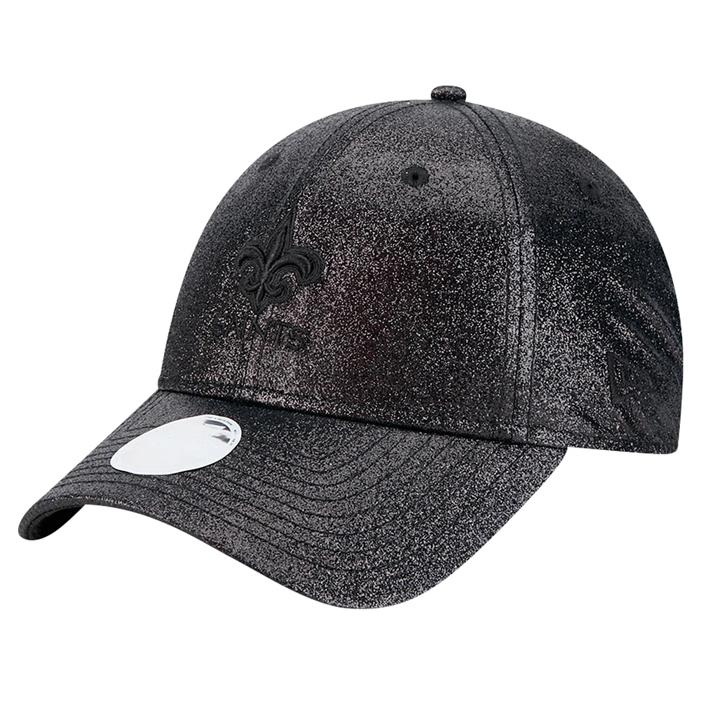 Women's New Era Black New Orleans Saints Sparkly 9FORTY Adjustable Hat