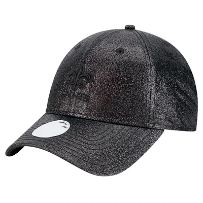 Women's New Era Black New Orleans Saints Sparkly 9FORTY Adjustable Hat
