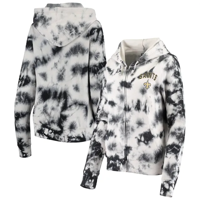 Women's New Era Black Baltimore Ravens Tie Dye Fleece Full-Zip Hoodie 