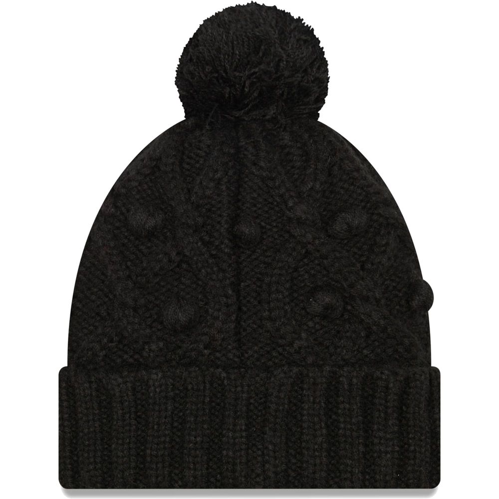 Women's New Era Black New Orleans Saints Toasty Cuffed Pom Knit - Hat