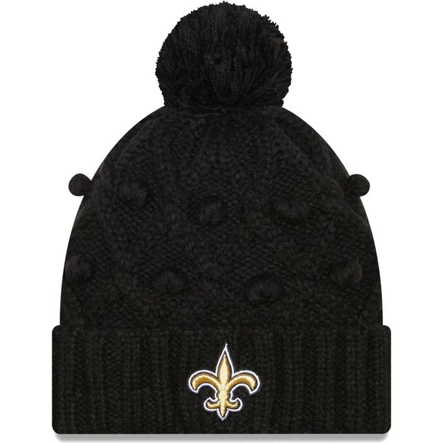 Bonnet en tricot noir à pompons New Orleans Saints pour femme New Era