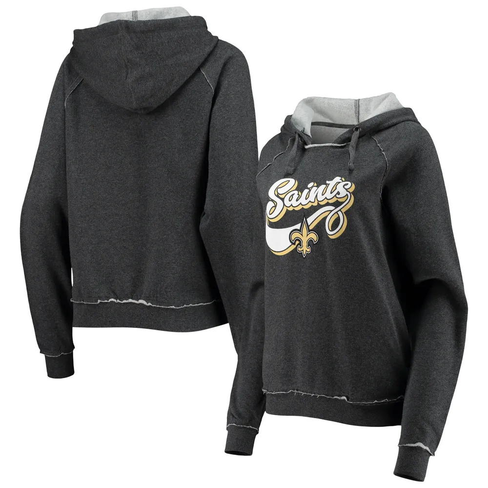 Women's Heathered Gray New Orleans Saints Big Role Raglan Pullover  Sweatshirt