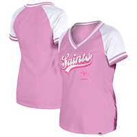 Women's New Era Pink Orleans Saints Mommy & Me V-Neck T-Shirt