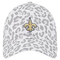 Women's New Era White New Orleans Saints Active Leopard 9TWENTY Adjustable Hat