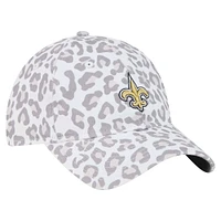 Women's New Era White New Orleans Saints Active Leopard 9TWENTY Adjustable Hat