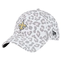 Women's New Era White New Orleans Saints Active Leopard 9TWENTY Adjustable Hat