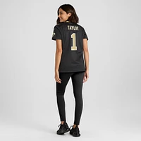 Maillot de match l'équipe Nike Alontae Taylor noir pour femme des Saints la Nouvelle-Orléans