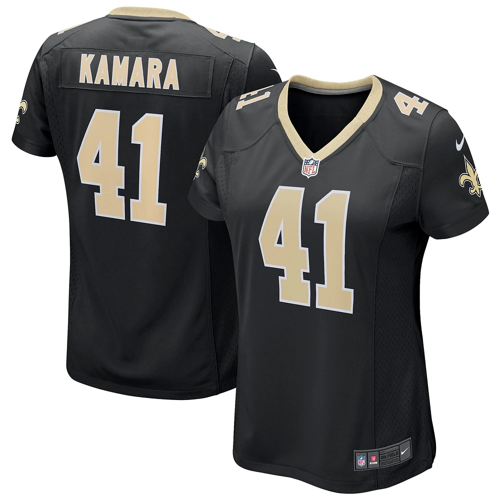 Maillot de match Nike Alvin Kamara noir pour femme des Saints la Nouvelle-Orléans