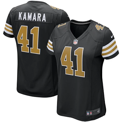 Maillot de joueur Nike Alvin Kamara noir pour femme des Saints la Nouvelle-Orléans