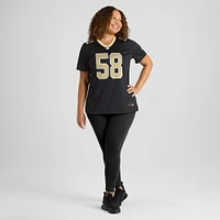 Maillot de jeu d'équipe Nike Anfernee Orji noir pour femme des Saints la Nouvelle-Orléans