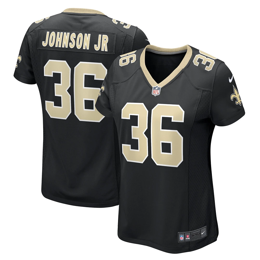 Maillot de match l'équipe Nike Anthony Johnson des Saints la Nouvelle-Orléans pour femme, noir