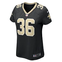 Maillot de match l'équipe Nike Anthony Johnson des Saints la Nouvelle-Orléans pour femme, noir