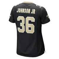 Maillot de match l'équipe Nike Anthony Johnson des Saints la Nouvelle-Orléans pour femme, noir