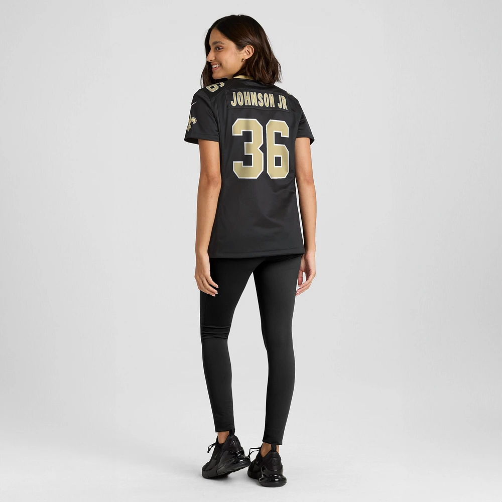 Maillot de match l'équipe Nike Anthony Johnson des Saints la Nouvelle-Orléans pour femme, noir