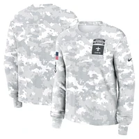 T-shirt Nike Arctic Camo New Orleans Saints 2024 Salute To Service Performance à manches longues pour femme
