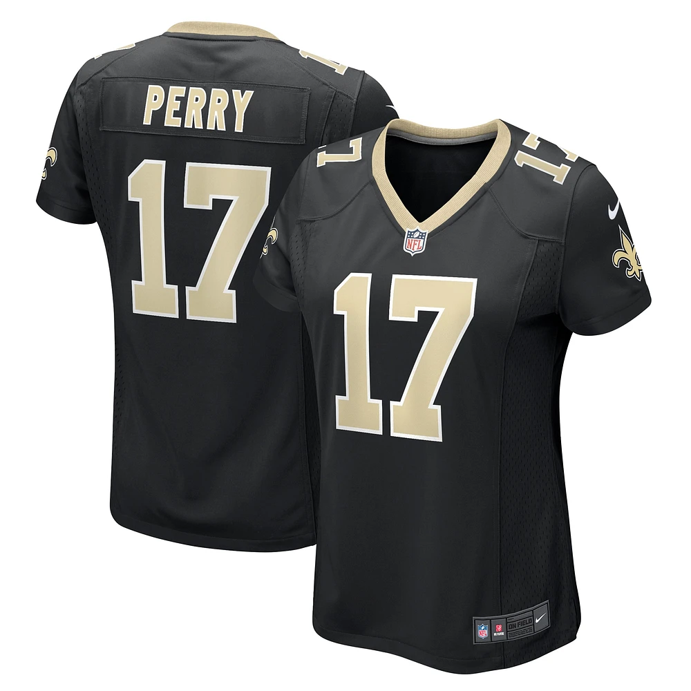 Nike A.T. pour femme Perry – maillot de jeu d'équipe noir des Saints la Nouvelle-Orléans