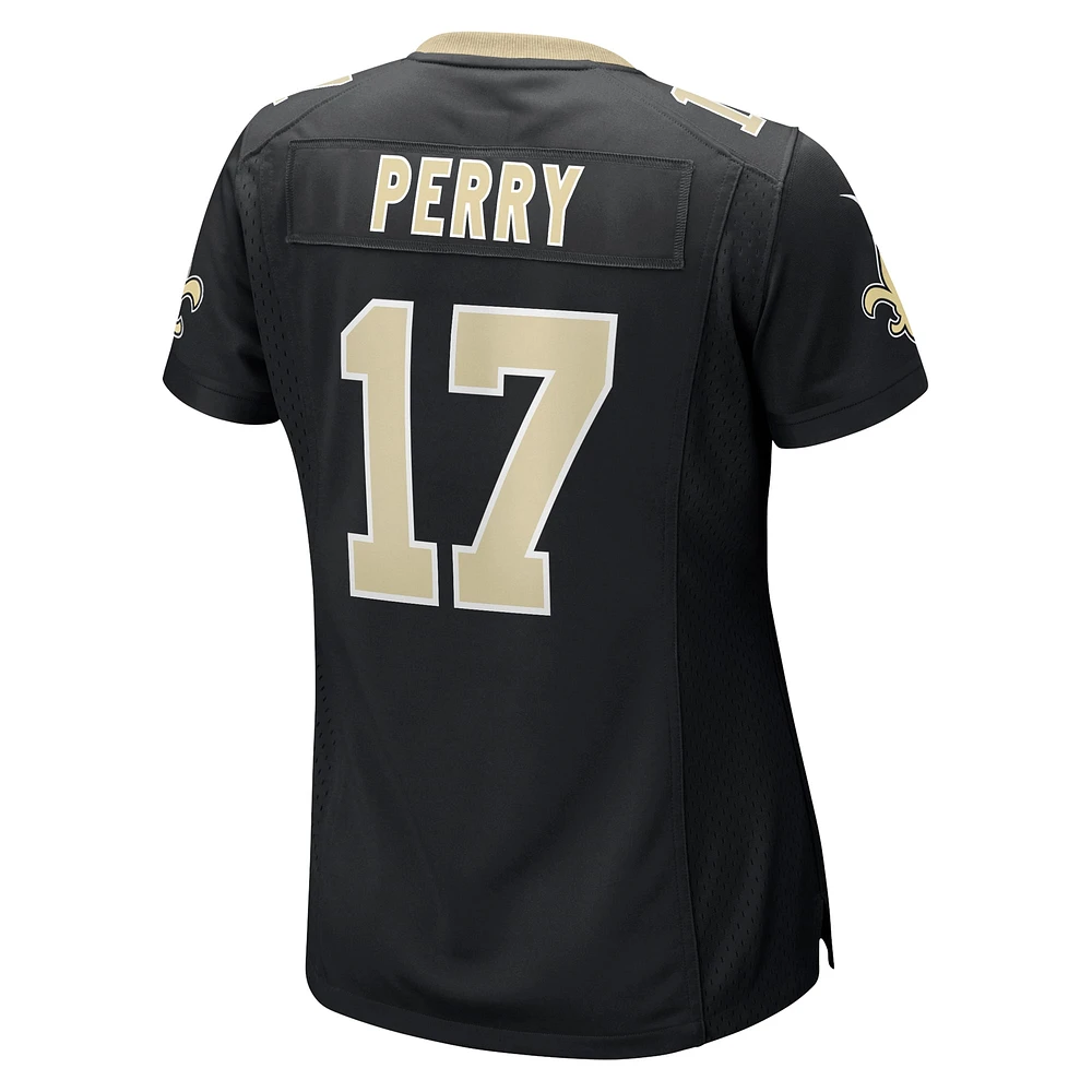 Nike A.T. pour femme Perry – maillot de jeu d'équipe noir des Saints la Nouvelle-Orléans