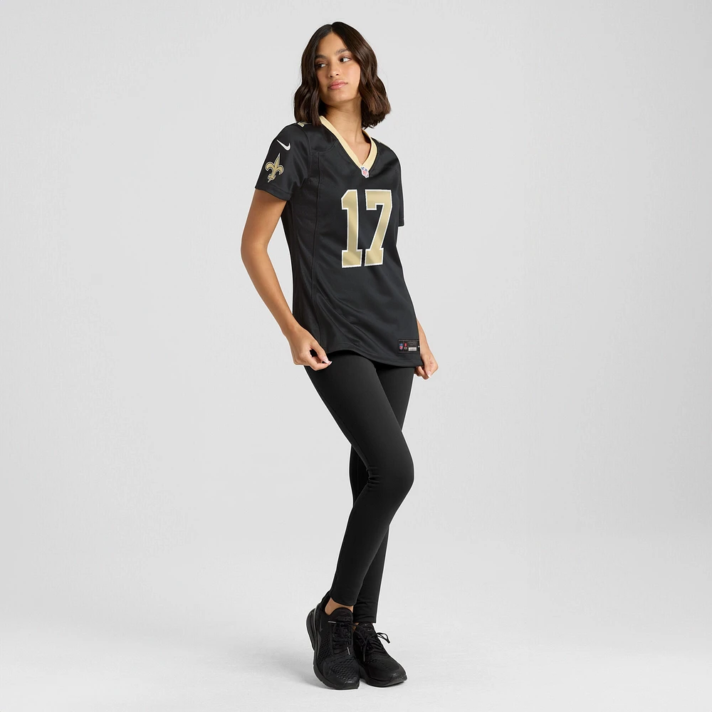 Nike A.T. pour femme Perry – maillot de jeu d'équipe noir des Saints la Nouvelle-Orléans