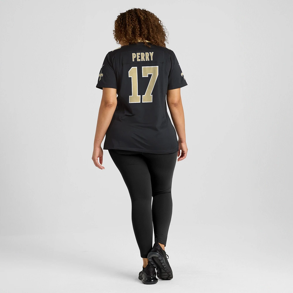 Nike A.T. pour femme Perry – maillot de jeu d'équipe noir des Saints la Nouvelle-Orléans