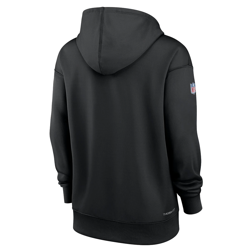 Women's Nike Black New Orleans Saints 2022 NFL Crucial Catch - Therma Performance Pullover Hoodie