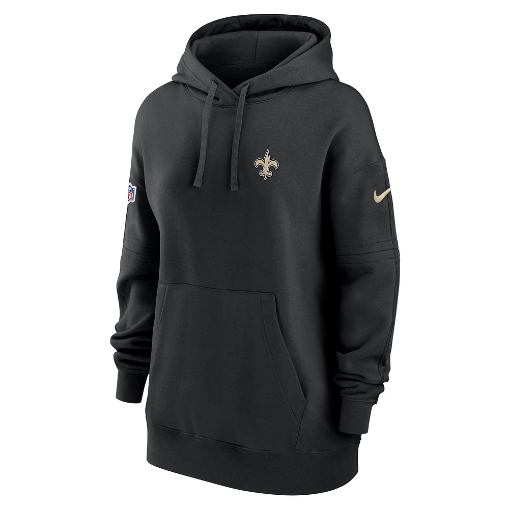 Sweat à capuche Nike New Orleans Saints 2023 Sideline Club Fleece pour femme - Noir