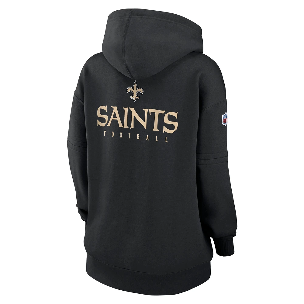 Women's Nike Black New Orleans Saints 2023 Sideline Club Fleece Pullover Hoodie