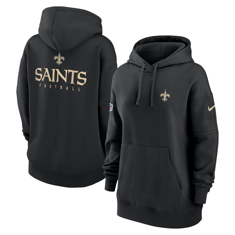 Women's Nike Black New Orleans Saints 2023 Sideline Club Fleece Pullover Hoodie