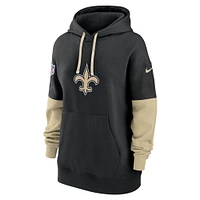 Sweat à capuche en polaire Nike noir New Orleans Saints 2024 Sideline Essential pour femme