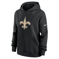 Sweat à capuche en polaire Nike New Orleans Saints Club pour femme, noir