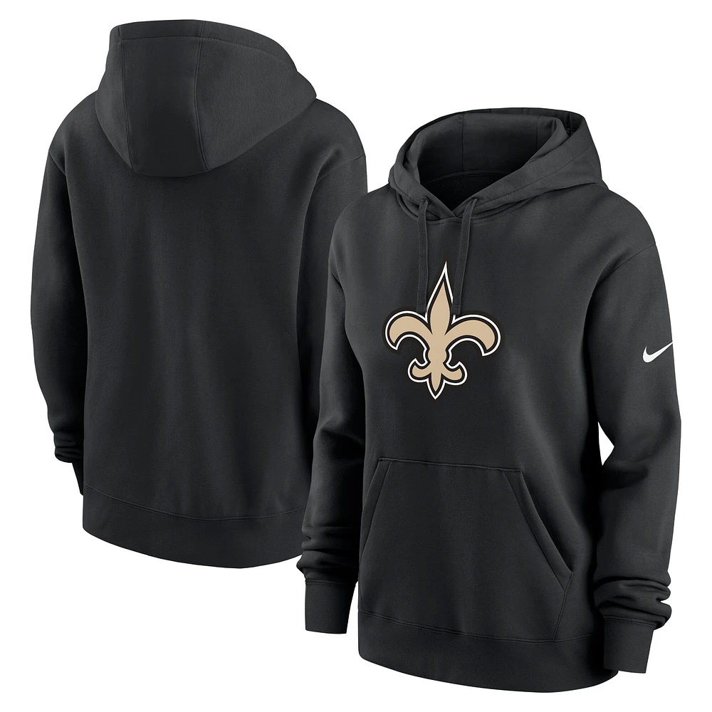 Sweat à capuche en polaire Nike New Orleans Saints Club pour femme, noir