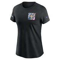 Women's Nike  Black New Orleans Saints Crucial Catch Sideline Tri-Blend T-Shirt