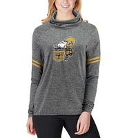 Sweat-shirt Nike noir New Orleans Saints Historic Marks à manches longues et entonnoir tri-mélangé pour femme