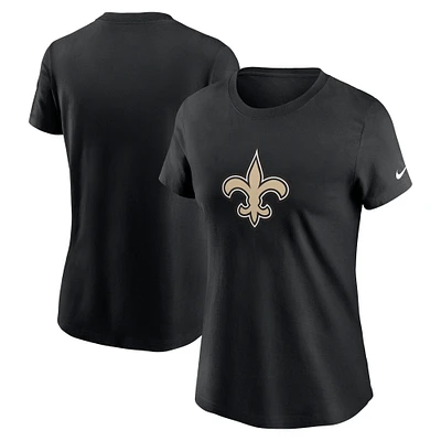 T-shirt Nike noir avec logo principal des New Orleans Saints pour femme