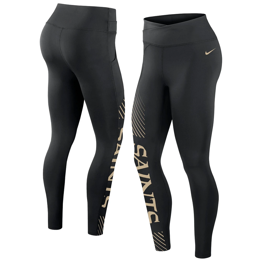 Women's Nike Black New Orleans Saints Primetime Yard Line Leggings