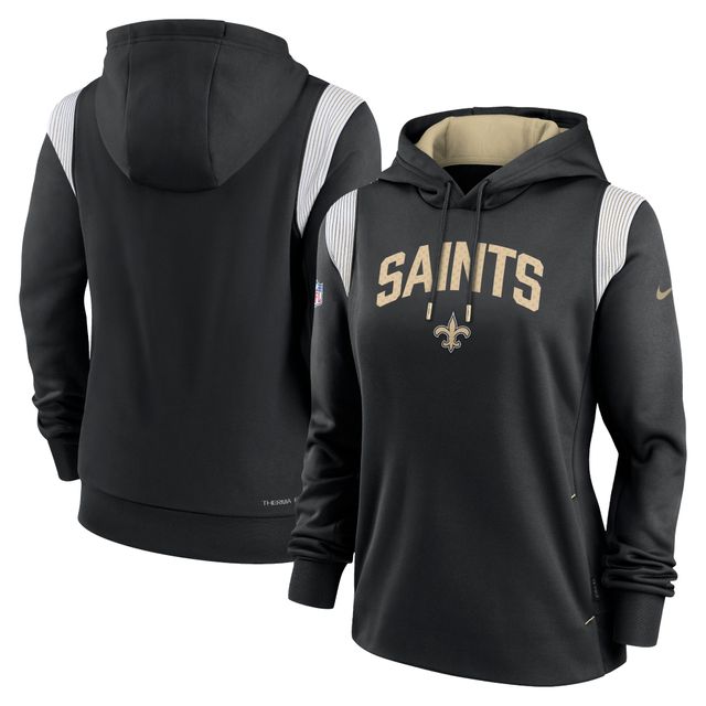 Sweat à capuche Nike New Orleans Saints Sideline Stack Performance pour femme, noir