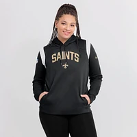 Women's Nike Black New Orleans Saints Sideline Stack Performance Pullover Hoodie