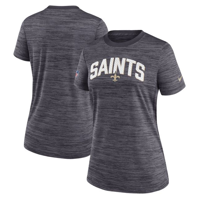 T-shirt Nike New Orleans Saints Sideline Velocity Lockup Performance pour femme, noir